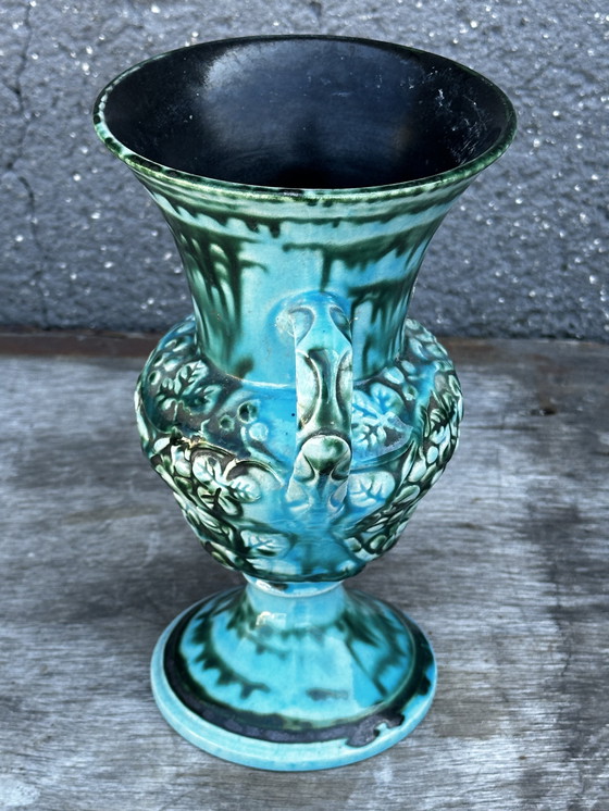 Image 1 of Vase Turquoise céramique Vintage 70’s - Keramik West Germany H 20 cm