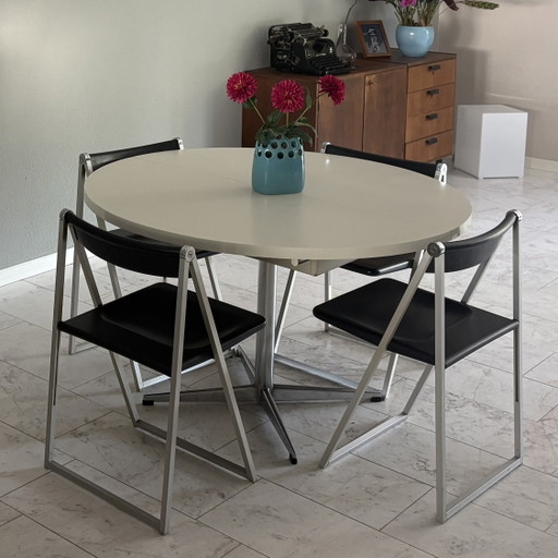 Set of 6 Interlübke Folding Chairs by Franz Hero & Karl Odermatt (Team Form AG), 1970s