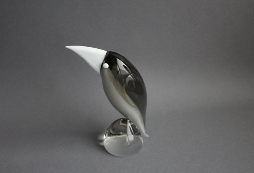 Scultura in vetro di Murano "Holzheber" (Biscottiere), vetreria Gral, Germania, di Livio Seguso