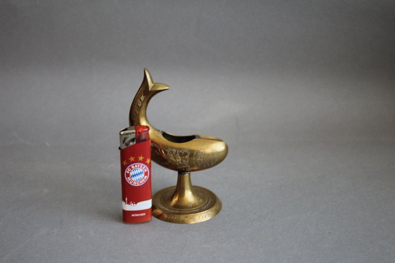 Image 1 of Brass Whale Small Vintage Ashtray