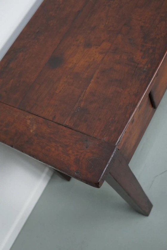 Image 1 of Großer, antiker französischer Beistelltisch im Kolonialstil aus Teakholz