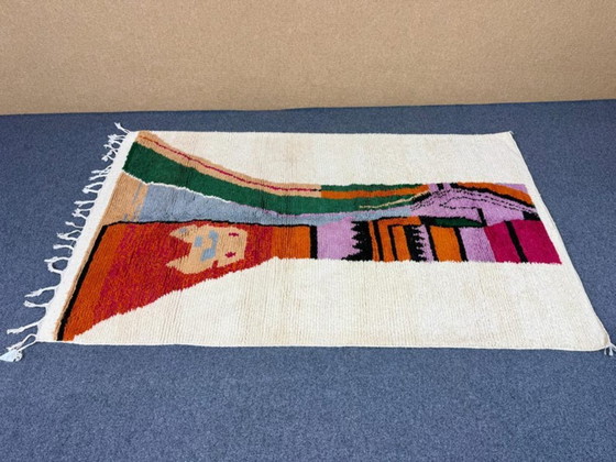 Image 1 of Authentic Azilal rug 250cmx150cm Berber Rug – Handcrafted Wool Area Rug for Living Room – Traditionally Rugs – Colored Area R