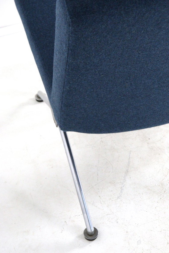 Gispen 1431 Armchair by A.R. Cordemeyer, blue fabric upholstery, Textile, Metal, Modern (photo 6 of 15)