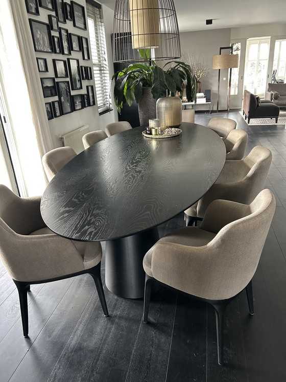 Image 1 of Black oval table of 320cm