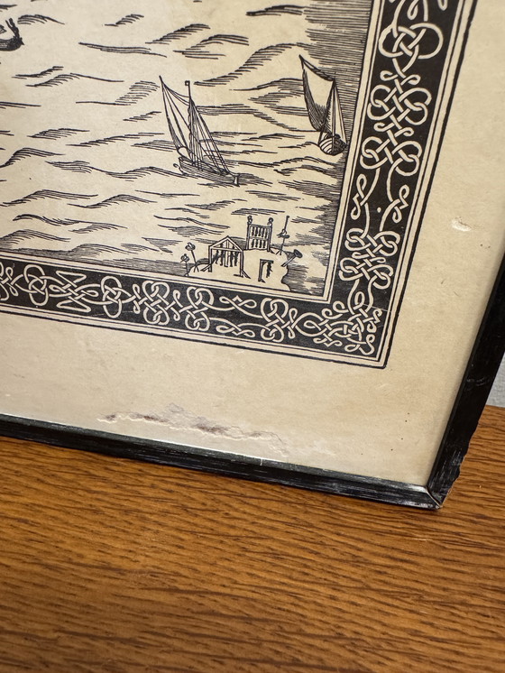 Image 1 of El primer mapa impreso de Ámsterdam por Cornelis Anthonisz., 1544. Reproducción (década de 1970-1980)