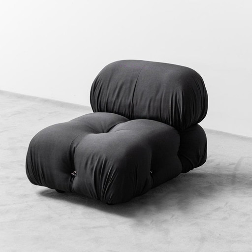 BLACK FABRIC ARMCHAIR CAMALEONDA M. BELLINI B&B 70S VINTAGE MODERN