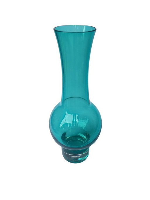 Finnish Design - Riihimäki 70s Green Glass Vase 1371 for Riihimäen Lasi OY