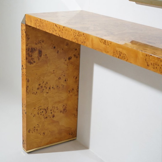 Image 1 of Console table with mirror in briar root by Mario Falcone for Fratelli Turri, 1970s