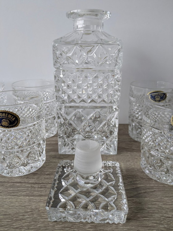 Image 1 of Set da whisky in cristallo, decanter Bohemia (cristallo al piombo 24%)