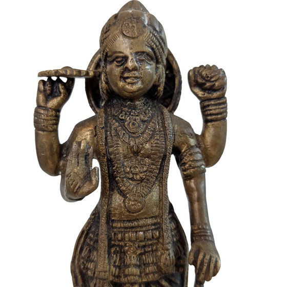 Estatua antigua de bronce de Vishnu del sur de la India, 20 cm – Esculturas, Bronze (photo 9 of 10)