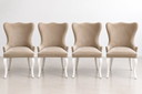 Set of 4 luxury Dining chairs | Beige & white