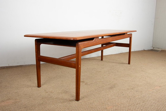 Image 1 of Grande tavolino danese in teak con 2 portadocumenti laterali 1960.