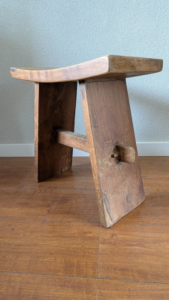 Image 1 of Suar Stool. Teakhout kruk Japan 