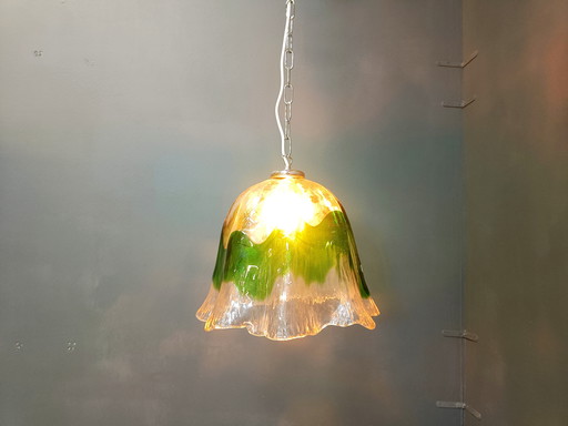 Lampe suspendue en verre de Murano, pour Mazzega, 1960s