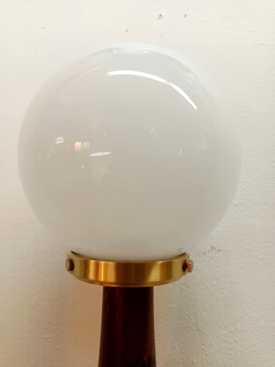 Image 1 of Lampe art déco bois et opaline 