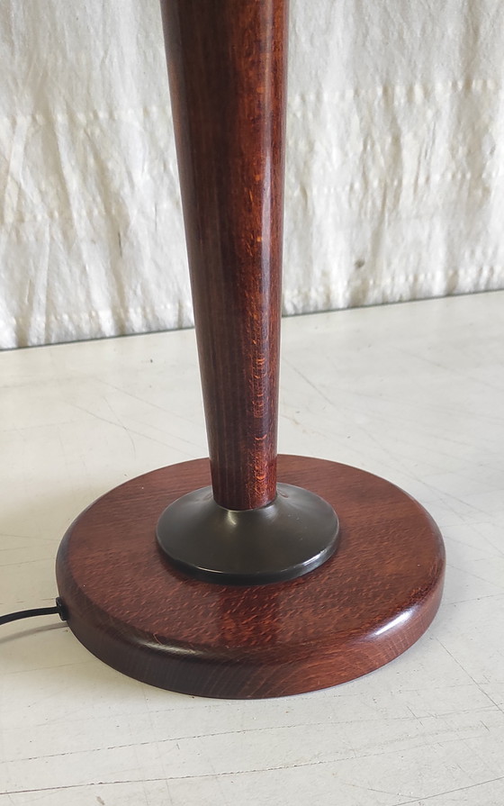 Image 1 of Lampe à poser par Unilux en bois et laiton - mid. XXeme