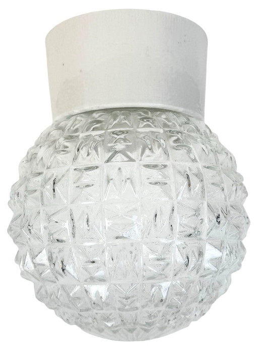 Lámpara de techo vintage de porcelana blanca, años 70