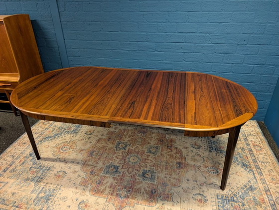 Image 1 of Table de salle à manger ronde extensible vintage, en palissandre, années 1960