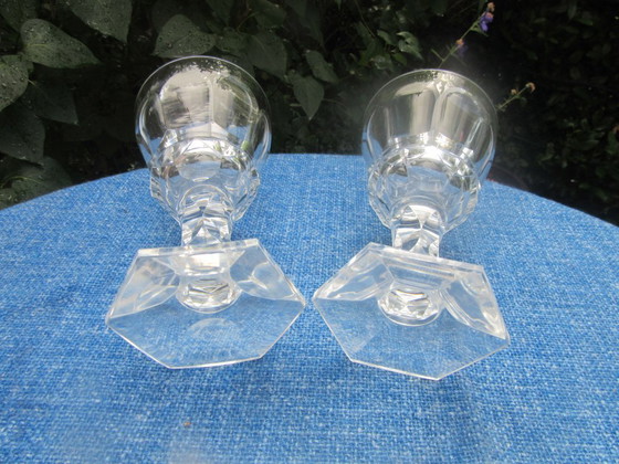 Image 1 of 2 copas de vino antiguas Val St Lambert VSL Royal 172 - altura 17,2 cm