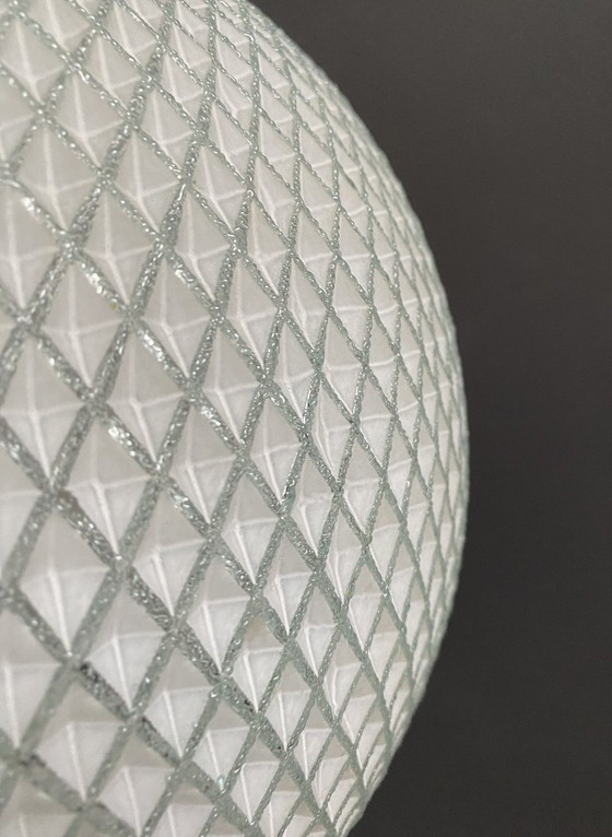 Image 1 of Lampada a sospensione in vetro con motivo a pallina da golf, anni '70