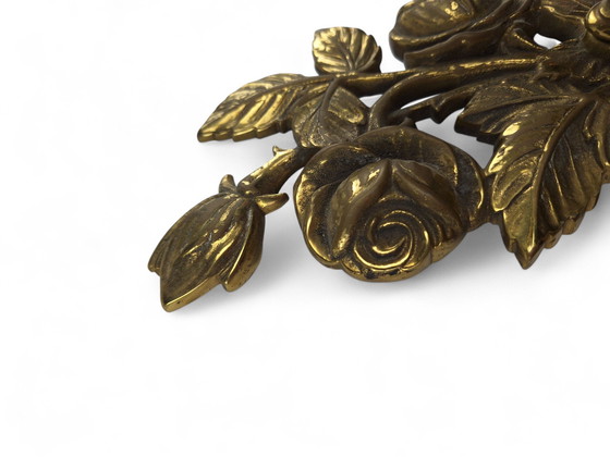 Image 1 of Antique brass wall candle holder stand Floral electric