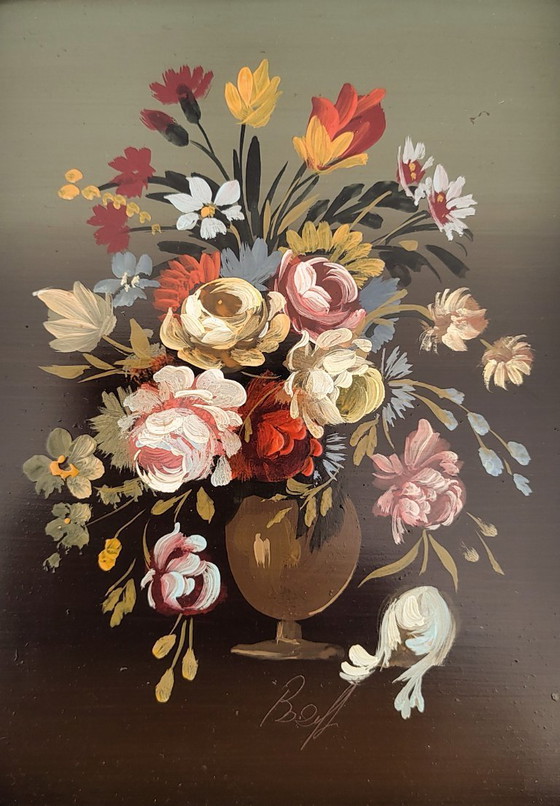 Image 1 of Oil paint on copper panel. Framed.