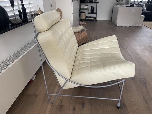 Fauteuil Leolux Volare en cuir blanc crème