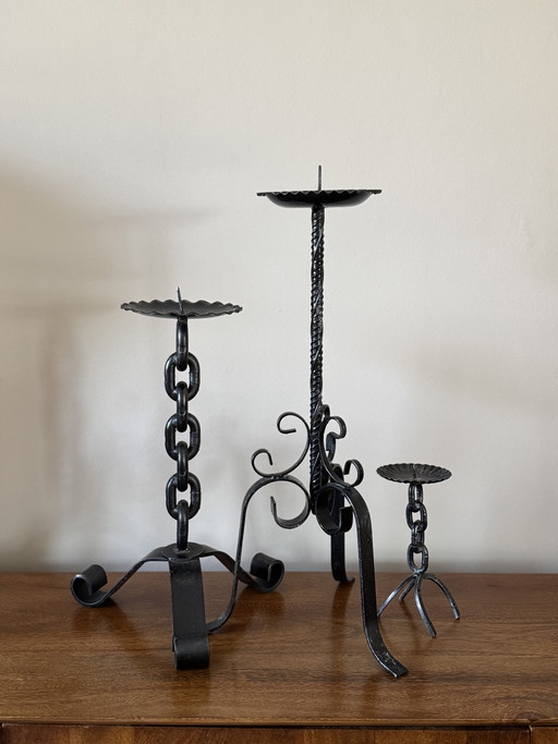 Set di 3 portacandele in stile brutalista