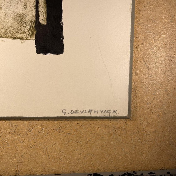 Georges (Géo) de Vlamynck, Composizione astratta, Olio su tavola, Anni '60 – Dipinti e disegni (photo 6 of 13)