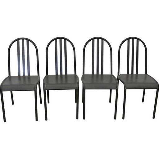 Set of 4 vintage wooden chairs by Robert Mallet Stevens