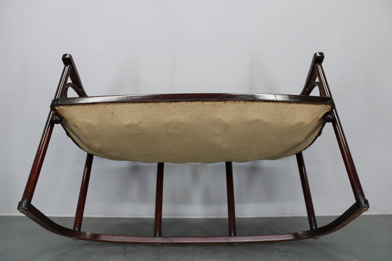 Image 1 of Beukenhouten bank en stoel