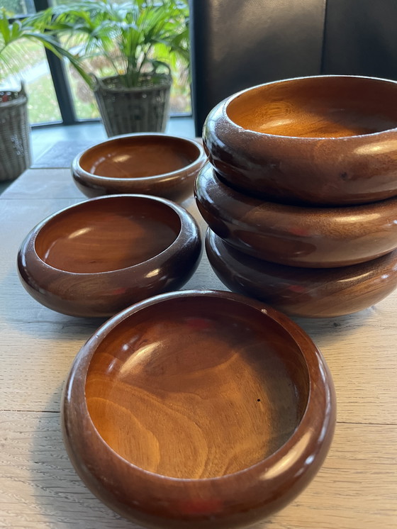 Image 1 of 6 ciotole vintage in teak.