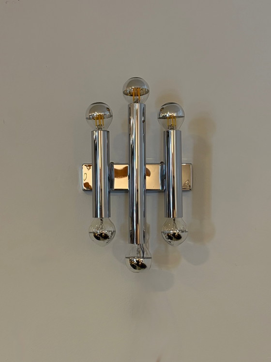 Italian chrome wall lamp in the style of Sciolari – Wall lights, Metal, Italian Design (photo 5 of 5)