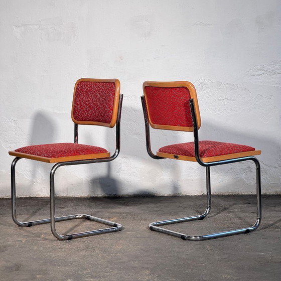 Image 1 of Een paar gestoffeerde stoelen in Cesca-stijl van Stol Kamnik, jaren 60.