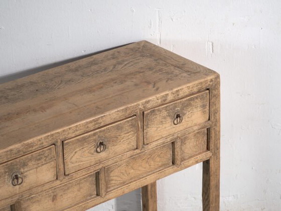 Console antique en sapin avec trois tiroirs – Chine, vers 1930 (photo 11 of 40)
