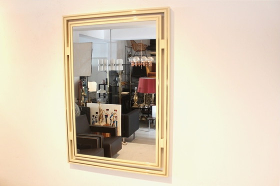 Élégant Miroir de Pierre Vandel Paris, France années 1970, Aluminium, Laiton, Mid Century Modern (photo 9 sur 11)