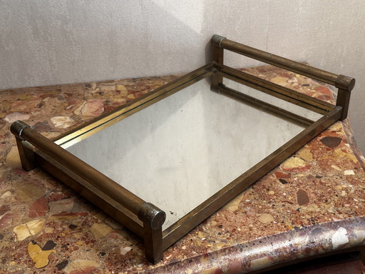 Art Deco Brass Mirror Tray 27/42 cm