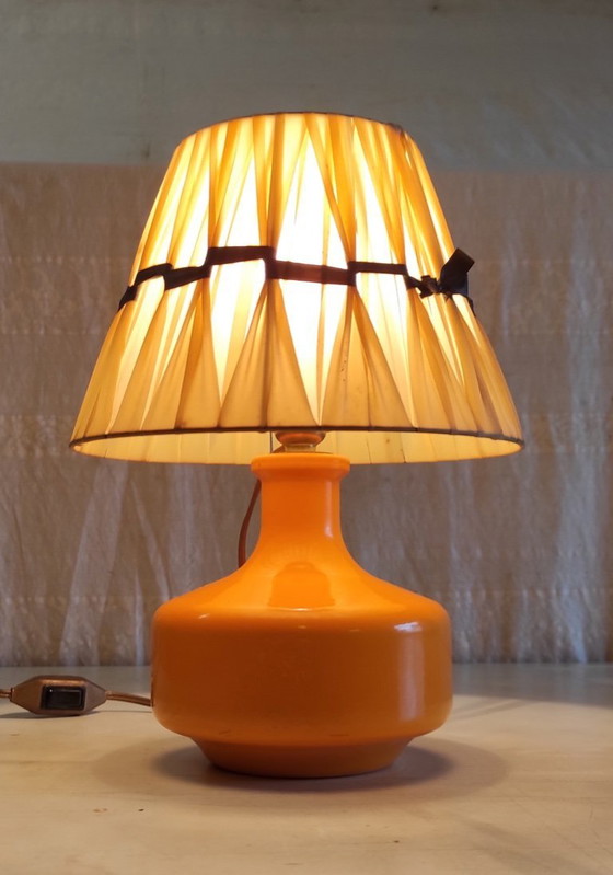 Image 1 of Lampada da tavolo in ceramica arancione - anni '60/'70