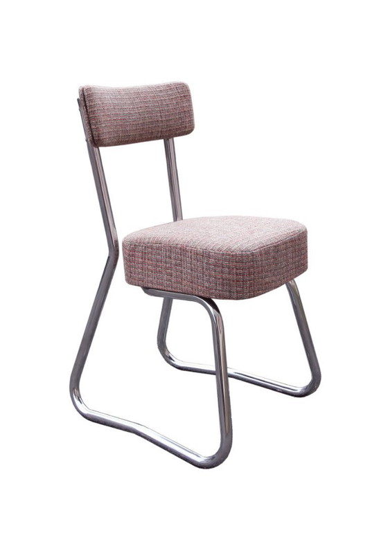 Image 1 of 4 sedie Roneo Pullman, Bauhaus 1950, tappezzate