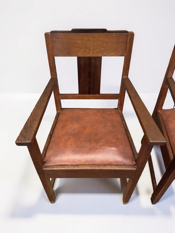 Image 1 of 2x Art Deco / Amsterdamse School stoelen
