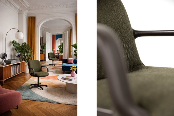 Image 1 of Vintage Mid-Century German Modern Office Chairs by Charles  Pollock for Comforto, 1970s, Set of 2