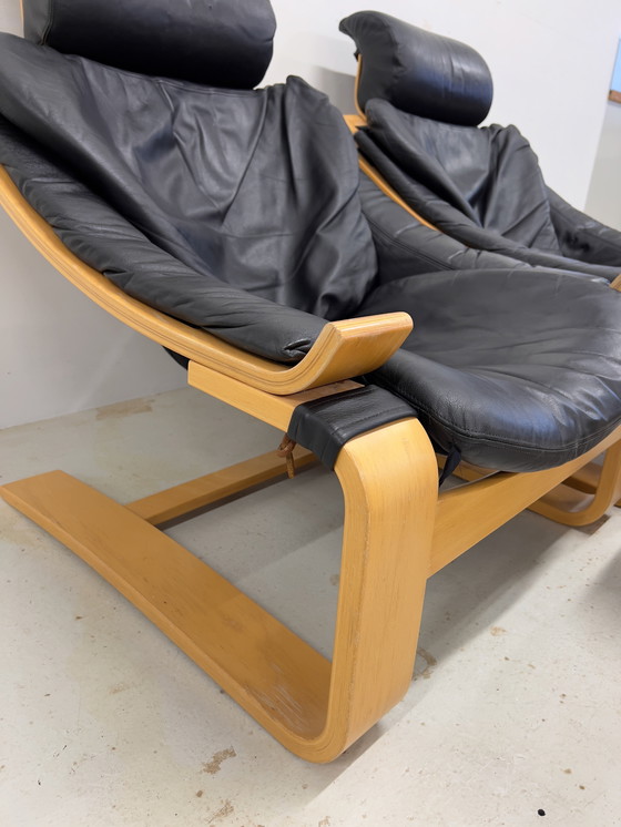 Image 1 of Zweedse Kroken Loungestoelen & Ottoman van Åke Fribyter voor Nelo, 1970