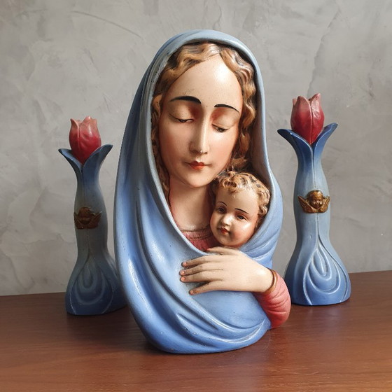 Image 1 of Zeldzaam Art Deco Mariabeeld Van Arnova Uit De Jaren 40