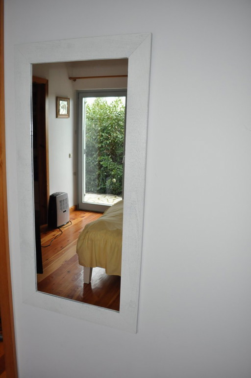 White Painted Mirror, 1980s