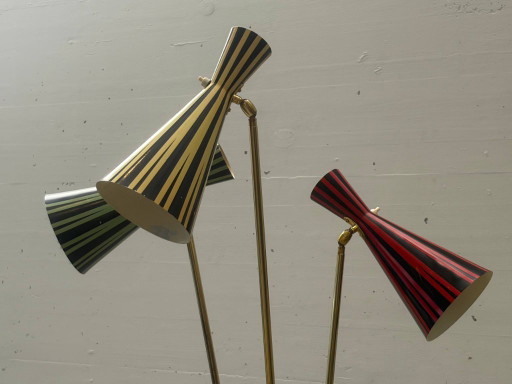 Rara lampada da terra di metà secolo prodotta da Lumenform, anni '60. – vloerlampen, Metal (photo 2 of 15)