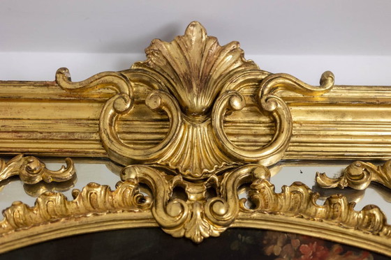 Image 1 of Grand miroir trumeau, de style Louis XV. 1950s.
