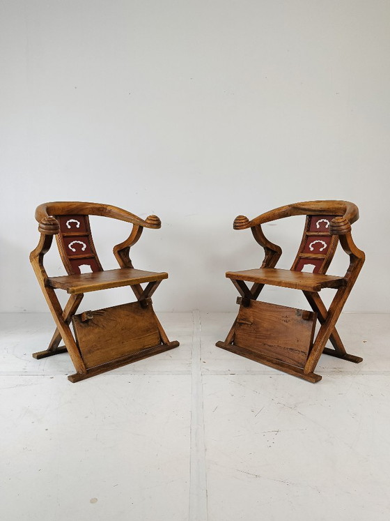 Zeldzame Aziatische troonstoelen – Fauteuils, Wood (photo 6 of 10)