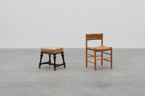 Image 1 of Baroque 19th century oak stool in Louis XV style, France 