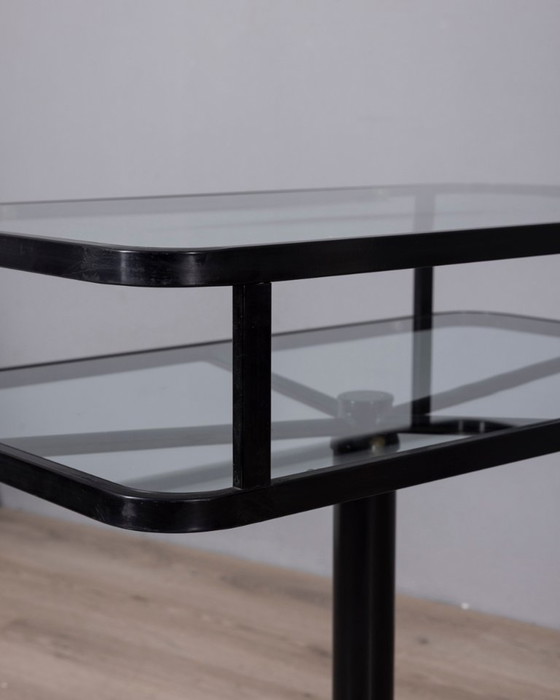 Table chariot vintage en métal noir et verre d'Allegri, années 1970 – Dessertes, Metal (photo 7 of 13)