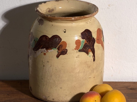 Antike volkstümliche glasierte Keramikvase – Mitteleuropa, ca. 1930 – Vasen, Rustic (photo 2 of 40)